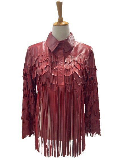 Lamb leather jacket — front view