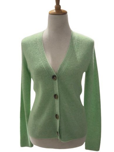 Ladies cashmere cardigan — open-front or button-down